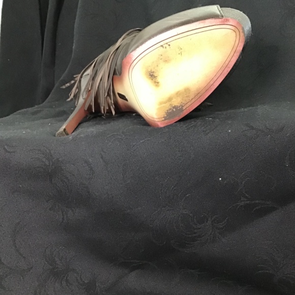 Boutique 9 Chocolate Brown Leather Bootie with Peep toe - Picture 2 of 9